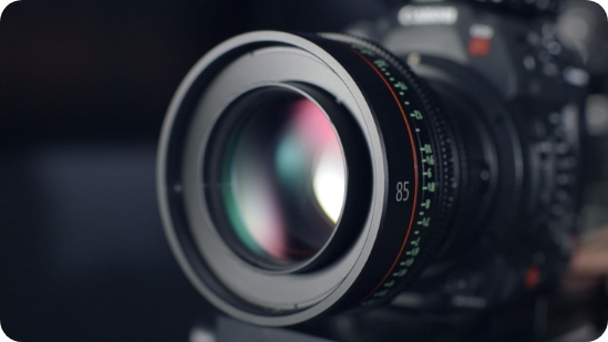 A SUBAL housing next to a cinema lens